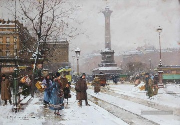 La Place de la Bastille Galien Eugène Peinture à l'huile